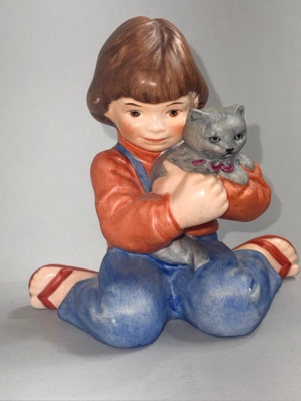 Vintage Hummel Figurine West Germany Goebel Kitty Cuddle 1985 Cat /1000 Signed
